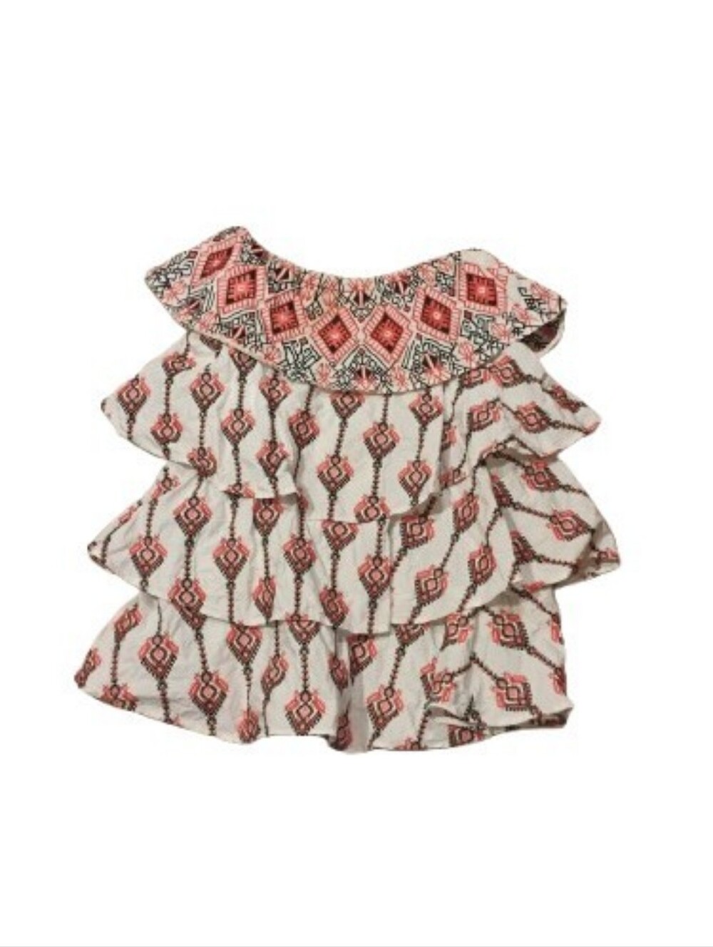 Caroline Constas Tiered Strapless Mini Dress Embroidered Sz S